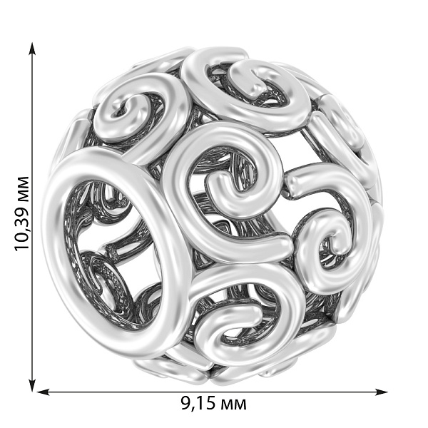 Золота намистина-шарм (арт. 440389б) – зображення 2