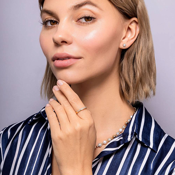 Кольцо из золота с дорожкой из бриллиантов (арт. К011249010) – изображение 4