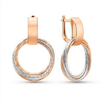 Сережки з червоного і білого золота (арт. 1101056кб)