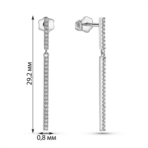Довгі золоті сережки з діамантами (арт. Т011670010б) – зображення 2