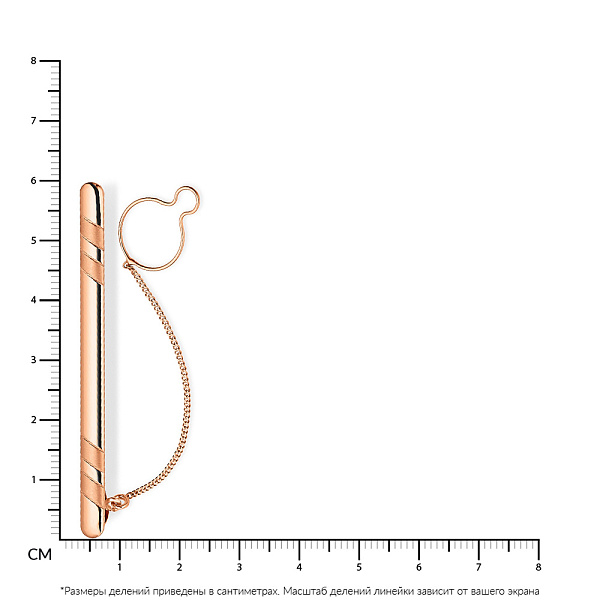 Зажим для галстука из красного золота (арт. 200096м) – изображение 2