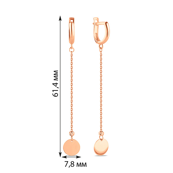 Золотые серьги-подвески Монеты (арт. 1091063) – изображение 3