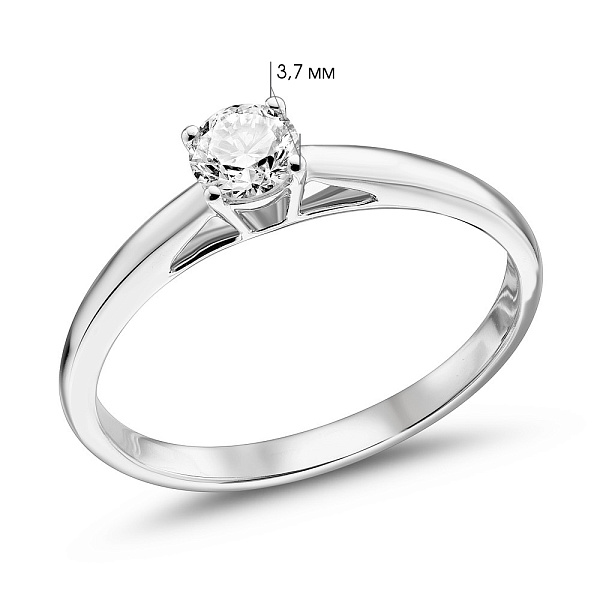 Помолвочное золотое кольцо с бриллиантом (арт. К341524020б) – изображение 2