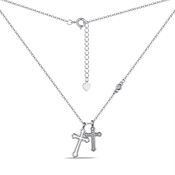 Серебряное колье Крестики с фианитами (арт. 7507/2136) – изображение 2