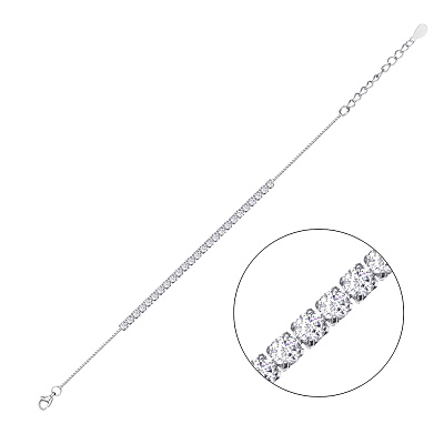 Срібний браслет з доріжкою з фіанітів  (арт. 7509/622/3)