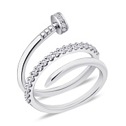 Фото Серебряное кольцо "Гвоздь" с фианитами (арт. 7201/988)