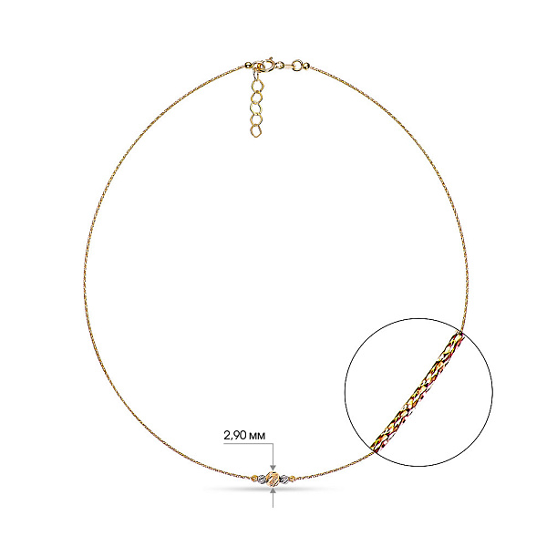 Колье струна золотое Orbit (арт. 351990жб) – изображение 3