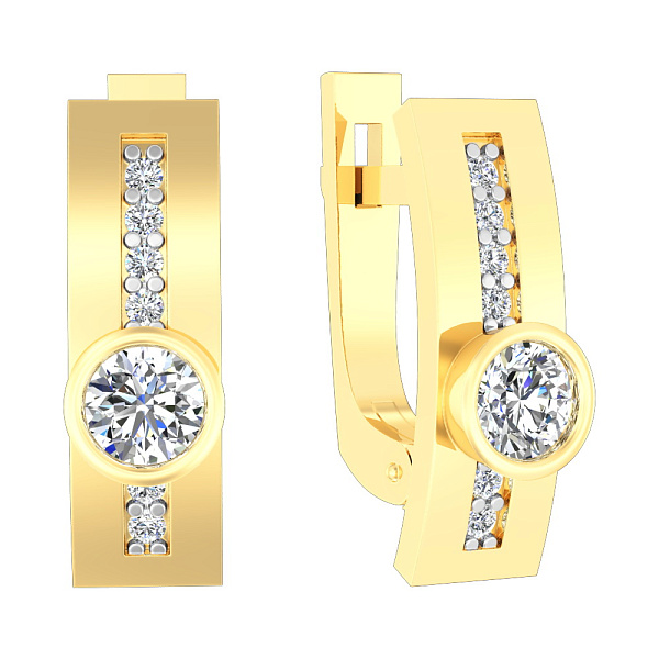 Золоті сережки з фіанітами (арт. 111033ж) – зображення 1