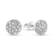 Фото Серьги-пусеты из белого золота с бриллиантами (арт. 2191666202)