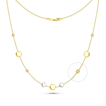 Колье из желтого и белого золота с фианитами (арт. 352658жб)