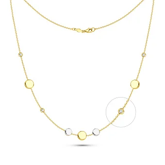 Кольє з жовтого і білого золота з фіанітами (арт. 352658жб)