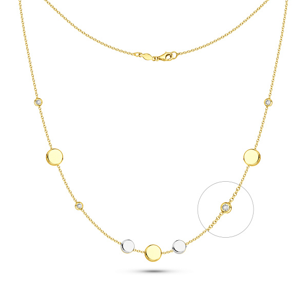 Кольє з жовтого і білого золота з фіанітами (арт. 352658жб) – зображення 1