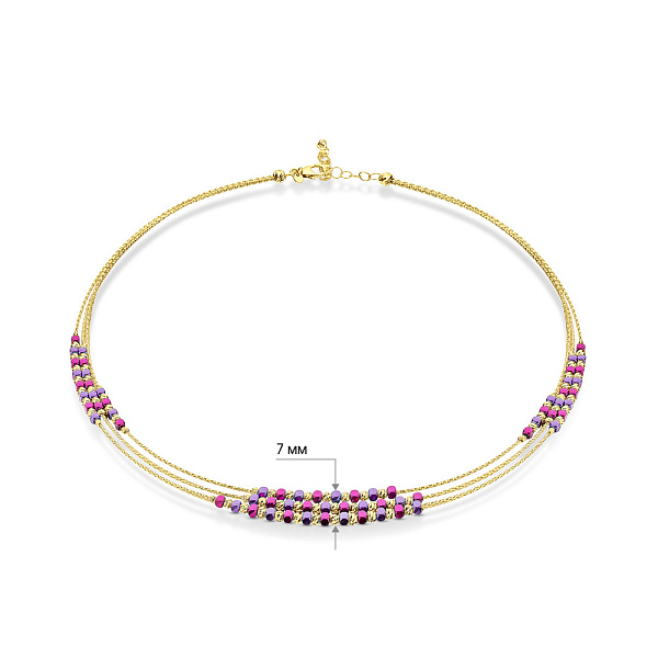 Золотое колье Orbit (арт. 352664жмлнф) – изображение 4