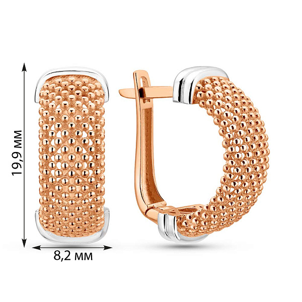 Серьги из красного золота с родированием (арт. 1092011р) – изображение 2