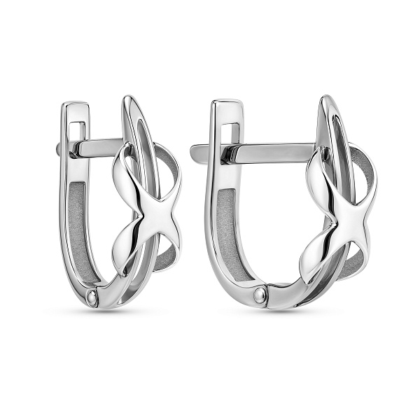 Серьги из белого золота без камней (арт. 116000б) – изображение 1