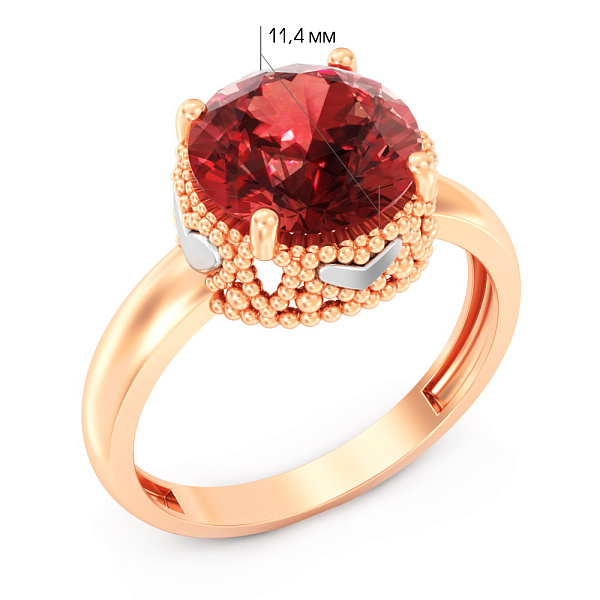 Золота каблучка з кварцом (арт. 140573ПкГ) – зображення 2