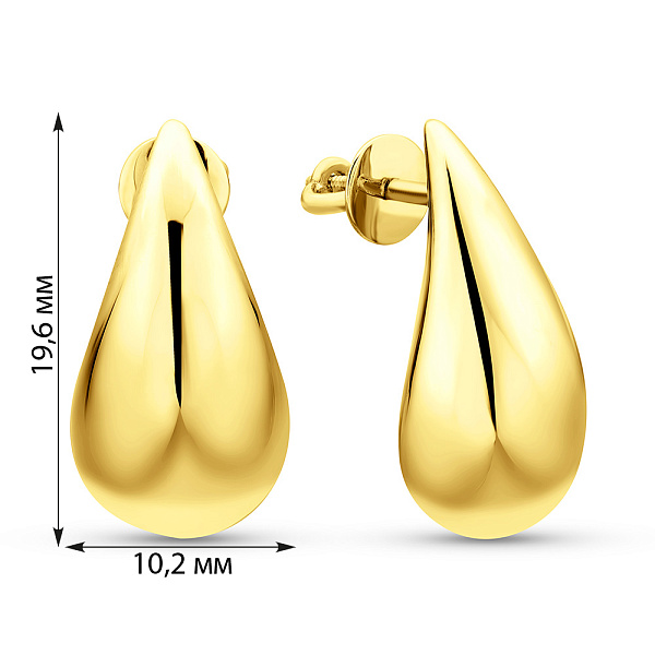 Серьги-пусеты из желтого золота (арт. 1091817ж) – изображение 2