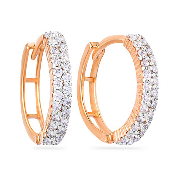 Золотые серьги конго с фианитами (арт. 110251) – изображение 1