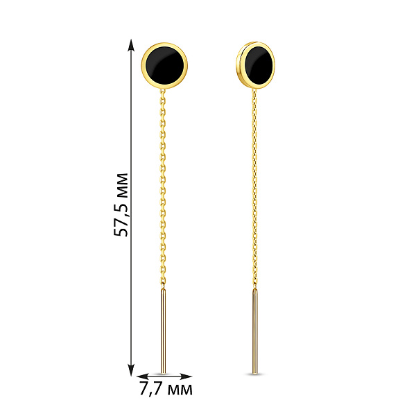 Сережки Лýна з золота з емаллю (арт. 110831жч) – зображення 2