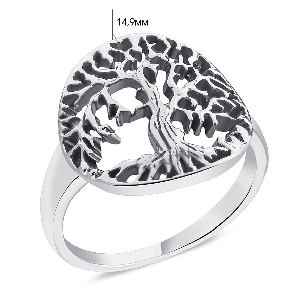 Каблучка зі срібла "Дерево" з чорнінням (арт. 7901/5880) – зображення 2