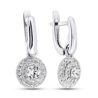 Фото Срібні сережки-підвіски з фіанітами (арт. 7502/21031-1р)