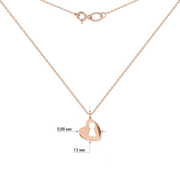 Золотое колье «Сердечко» (арт. 351173) – изображение 4