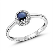 Фото Кольцо золотое с сапфиром и бриллиантами (арт. К011078бс)