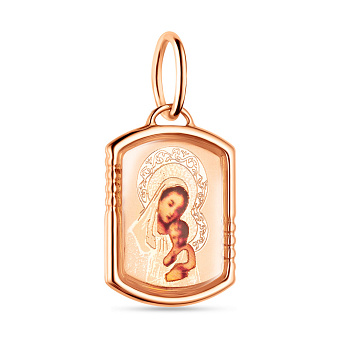 Золотая ладанка Богородица с эмалью (арт. 424341)