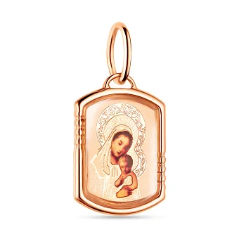 Золота ладанка Богородиця з емаллю (арт. 424341)