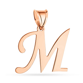 Підвіс "Літера М" з червоного золота (арт. 424611)