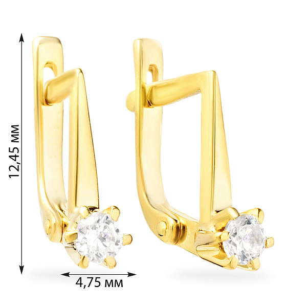 Серьги из желтого золота с фианитами  (арт. Т110104ж) – изображение 2