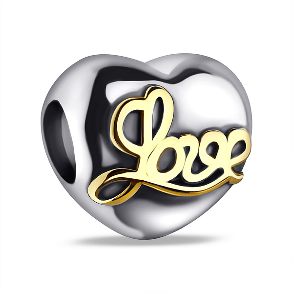 Серебряный шарм Love без камней (арт. 7903/4292бж) – изображение 1