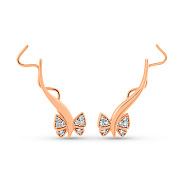 Золотые серьги-клаймберы с фианитами (арт. 110446)