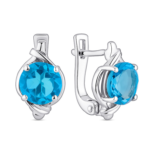 Серебряные серьги с топазом (арт. 7502/2193746Птг) – изображение 1