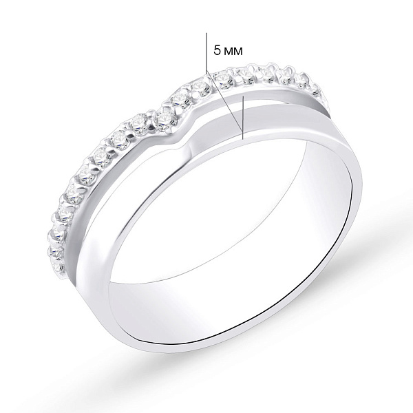 Кольцо из серебра с дорожкой из фианитов (арт. 7501/901-01347) – изображение 2