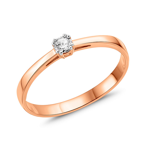 Золотое кольцо для помолвки с бриллиантом (арт. 1108752201) – изображение 1