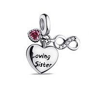 Фото Срібний шарм з альпінітом і фіанітами (арт. 7903/4234ар)