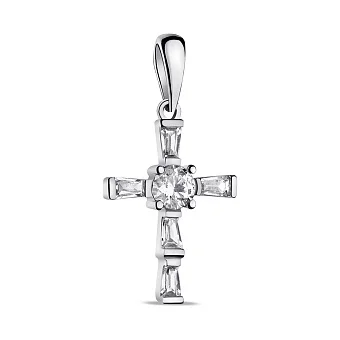 Серебряный крестик с фианитами (арт. 7503/3993)