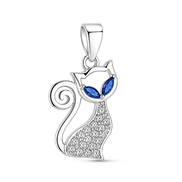 Серебряный подвес Котик с альпинитами (арт. 7503/4769ас) – изображение 1