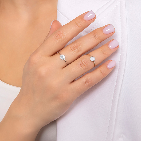 Золотое кольцо с бриллиантами (арт. К011480010) – изображение 2