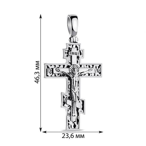Серебряный крестик без камней (арт. 7504/2-0788.0.2) – изображение 2
