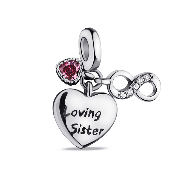 Серебряный шарм с альпинитом и фианитами (арт. 7903/4234ар) – изображение 1
