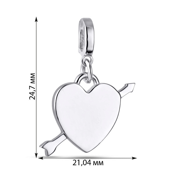 Серебряная подвеска «Сердечко» (арт. 7503/2402) – изображение 2