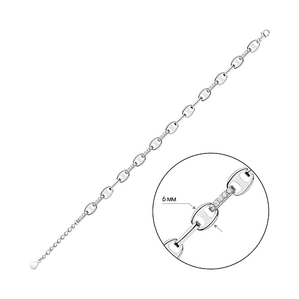 Серебряный браслет с фианитами (арт. 7509/4096) – изображение 2
