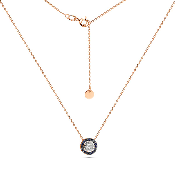 Золоте кольє з сапфіром і діамантами (арт. Ц011735с) – зображення 2