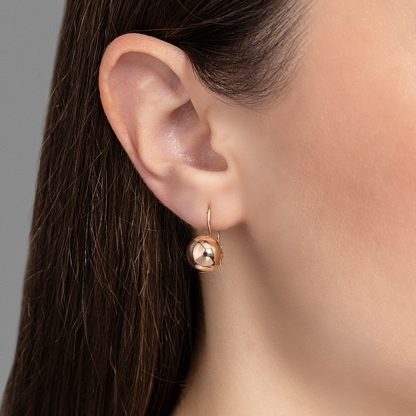 Сережки из красного золота (арт. 109954/1) – изображение 2