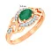 Золотое кольцо с изумрудом и бриллиантами (арт. К011049и) – изображение 2