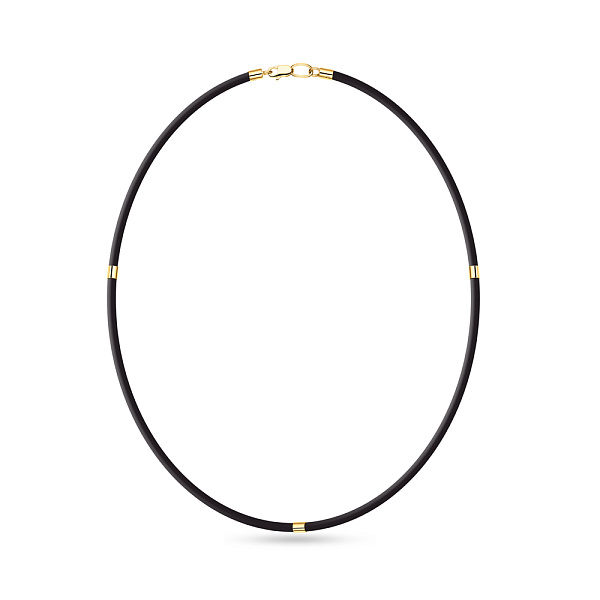 Ювелирный шнурок с каучука с вставками из желтого золота  (арт. 360126ж) – изображение 1