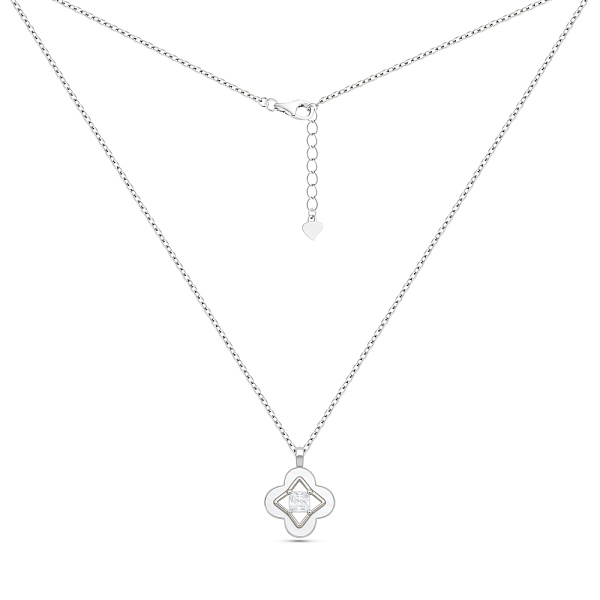 Серебряное колье Клевер с перламутром (арт. 7507/2344п) – изображение 2