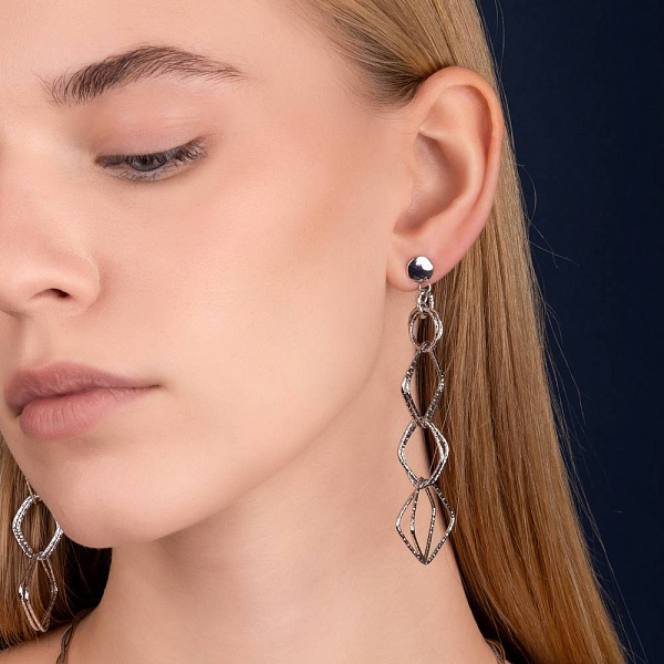 Серьги Francelli из белого золота с подвесками (арт. 1091210б) – изображение 3